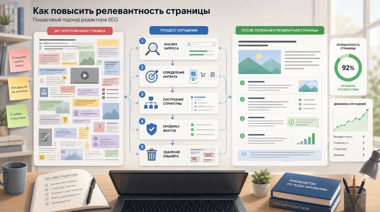 Пошаговое повышение релевантности страницы сайта